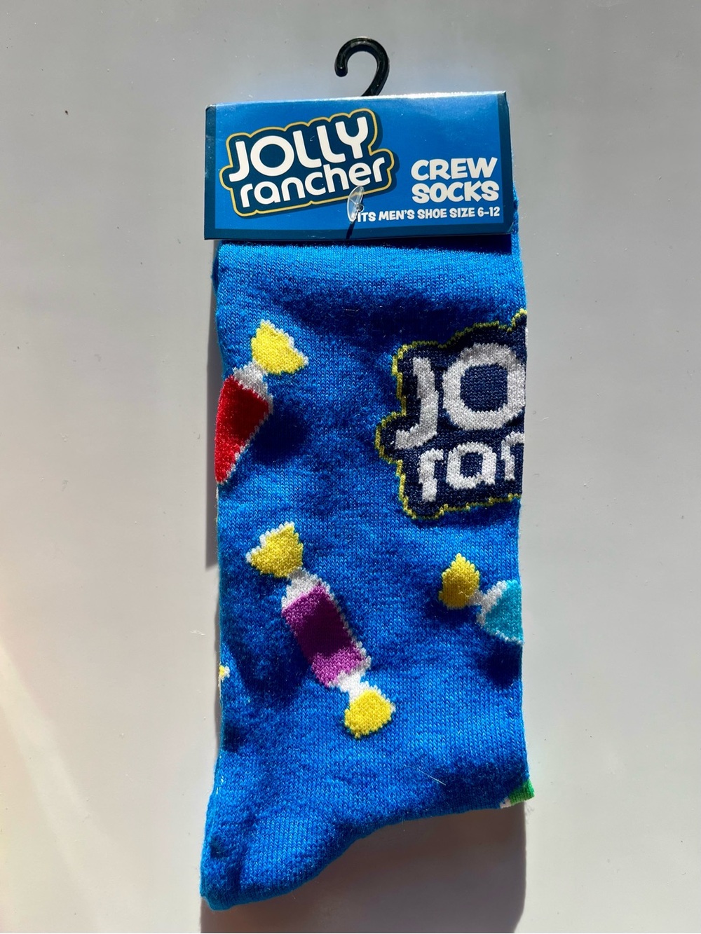 Jolly Rancher Candy Unisex Blue Funny Novelty Crew Socks